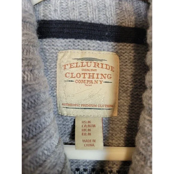 Telluride Clothing Co. Lambswool Blend Cardigan Sweater Mens Medium Fair Isle - Picture 7 of 8